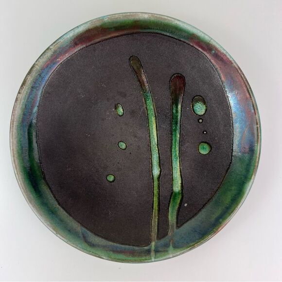 Tony Evans Raku Studio Pottery Bowl Vase  Centerpiece #224 - Picture 3 of 7